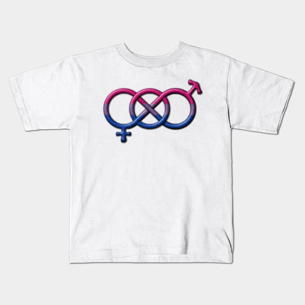 Bisexual Pride Flag Colored Gender Knot Symbol Kids T-Shirt by LiveLoudGraphics